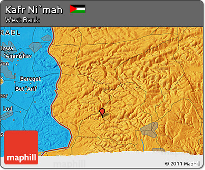 Political 3D Map of Kafr Ni`mah