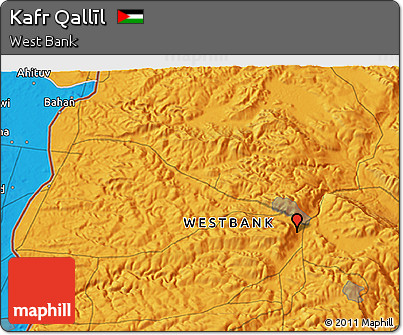 Political 3D Map of Kafr Qallīl