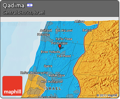 Political 3D Map of Qadima