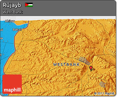 Political 3D Map of Rūjayb