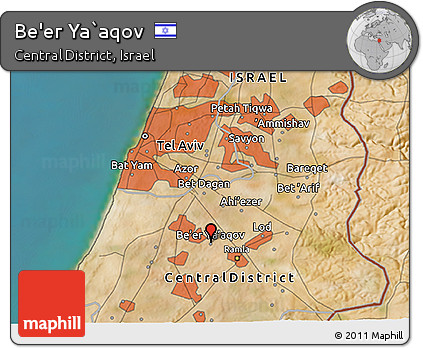 Satellite 3D Map of Be'er Ya`aqov