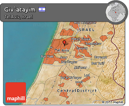 Satellite 3D Map of Giv`atayim