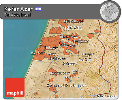 Satellite 3D Map of Kefar Azar