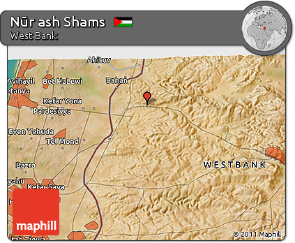 Satellite 3D Map of Nūr Ash Shams