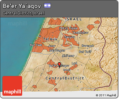 Satellite 3D Map of Be'er Ya`aqov