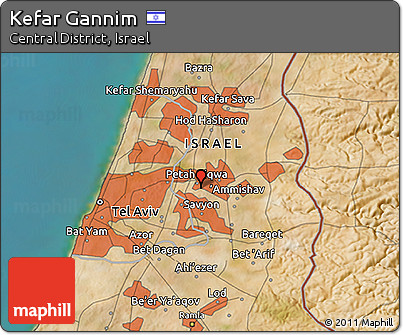 Satellite 3D Map of Kefar Gannim