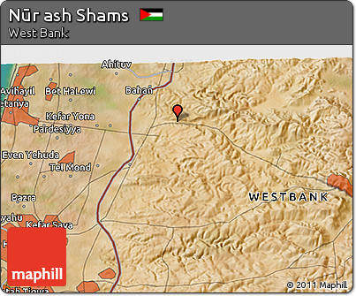 Satellite 3D Map of Nūr Ash Shams