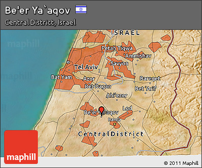 Satellite 3D Map of Be'er Ya`aqov