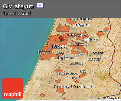 Satellite 3D Map of Giv`atayim