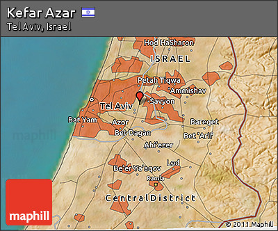 Satellite 3D Map of Kefar Azar