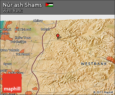 Satellite 3D Map of Nūr Ash Shams