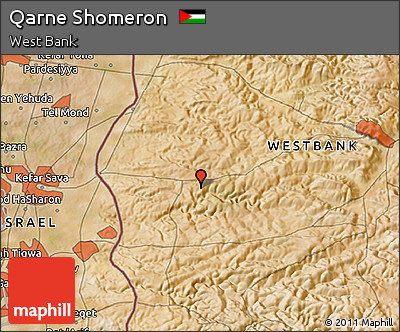 Satellite 3D Map of Qarne Shomeron