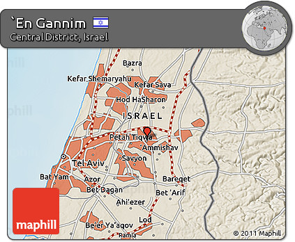 Shaded Relief 3D Map of `En Gannim