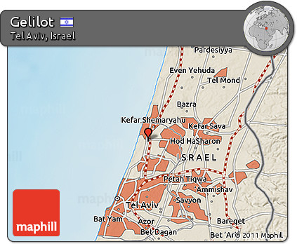 Shaded Relief 3D Map of Gelilot
