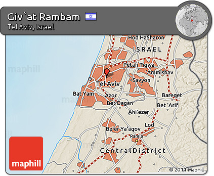 Shaded Relief 3D Map of Giv`at Rambam