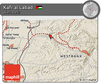 Shaded Relief 3D Map of Kafr Al Labad