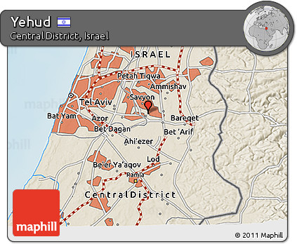 Shaded Relief 3D Map of Yehud