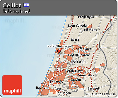 Shaded Relief 3D Map of Gelilot