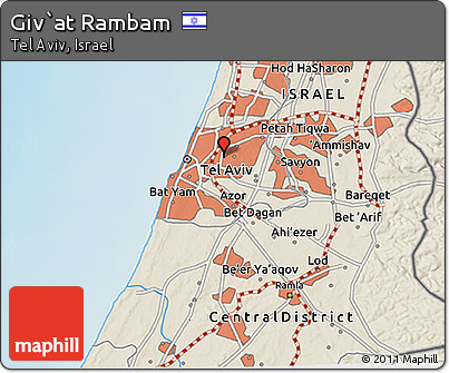 Shaded Relief 3D Map of Giv`at Rambam