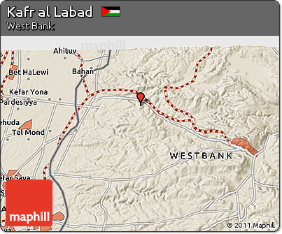 Shaded Relief 3D Map of Kafr Al Labad
