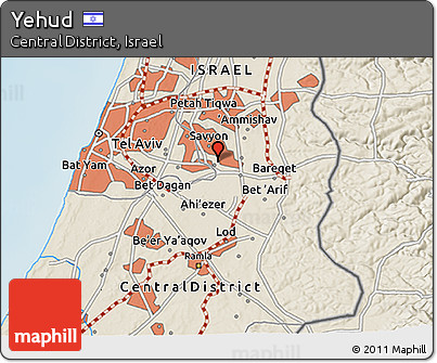 Shaded Relief 3D Map of Yehud