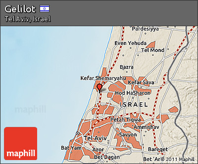 Shaded Relief 3D Map of Gelilot