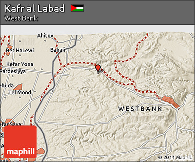 Shaded Relief 3D Map of Kafr Al Labad