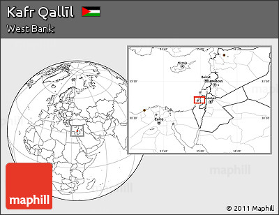 Blank Location Map of Kafr Qallīl