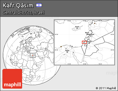 Blank Location Map of Kafr Qāsim