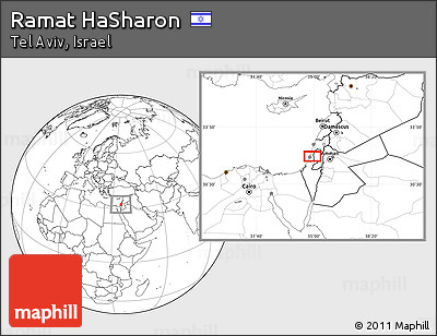 Blank Location Map of Ramat HaSharon