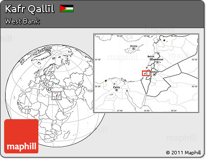 Blank Location Map of Kafr Qallīl