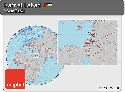 Gray Location Map of Kafr Al Labad