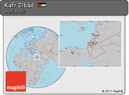 Gray Location Map of Kafr Zībād