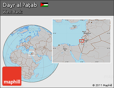 Gray Location Map of Dayr Al Ḩaţab