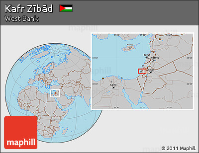 Gray Location Map of Kafr Zībād