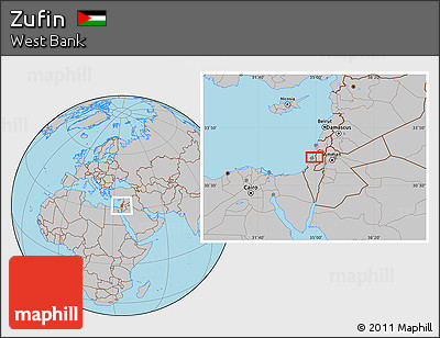 Gray Location Map of Zufin