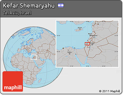 Gray Location Map of Kefar Shemaryahu