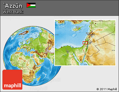 Physical Location Map of `Azzūn