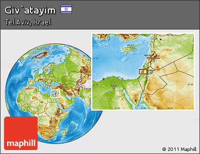 Physical Location Map of Giv`atayim
