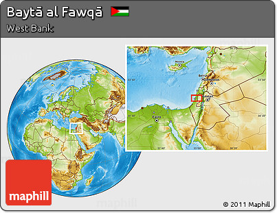 Physical Location Map of Baytā Al Fawqā