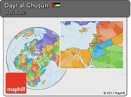 Political Location Map of Dayr Al Ghuşūn