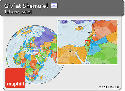 Political Location Map of Giv`at Shemu'el