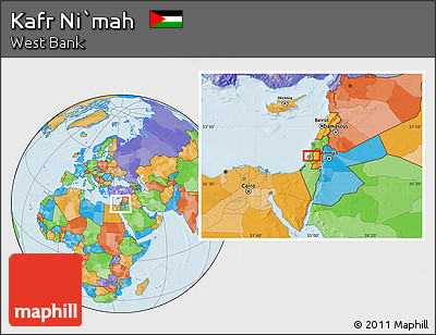 Political Location Map of Kafr Ni`mah