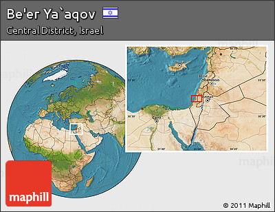 Satellite Location Map of Be'er Ya`aqov