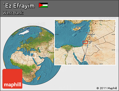 Satellite Location Map of `Ez Efrayim