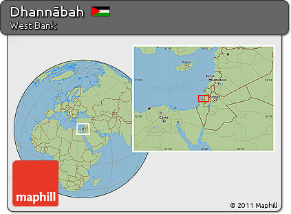 Savanna Style Location Map of Dhannābah
