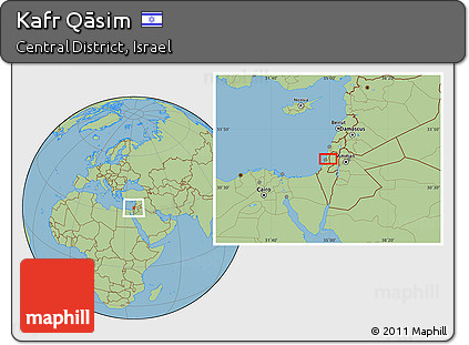 Savanna Style Location Map of Kafr Qāsim