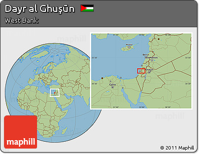 Savanna Style Location Map of Dayr Al Ghuşūn