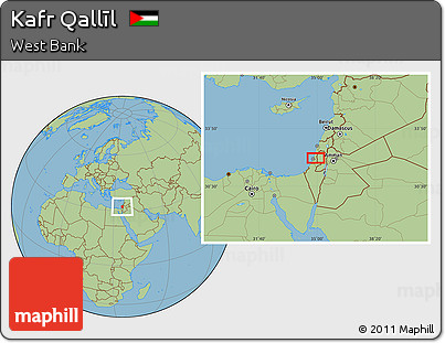 Savanna Style Location Map of Kafr Qallīl