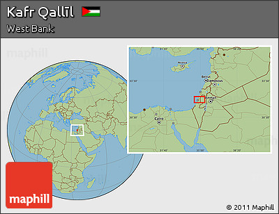 Savanna Style Location Map of Kafr Qallīl